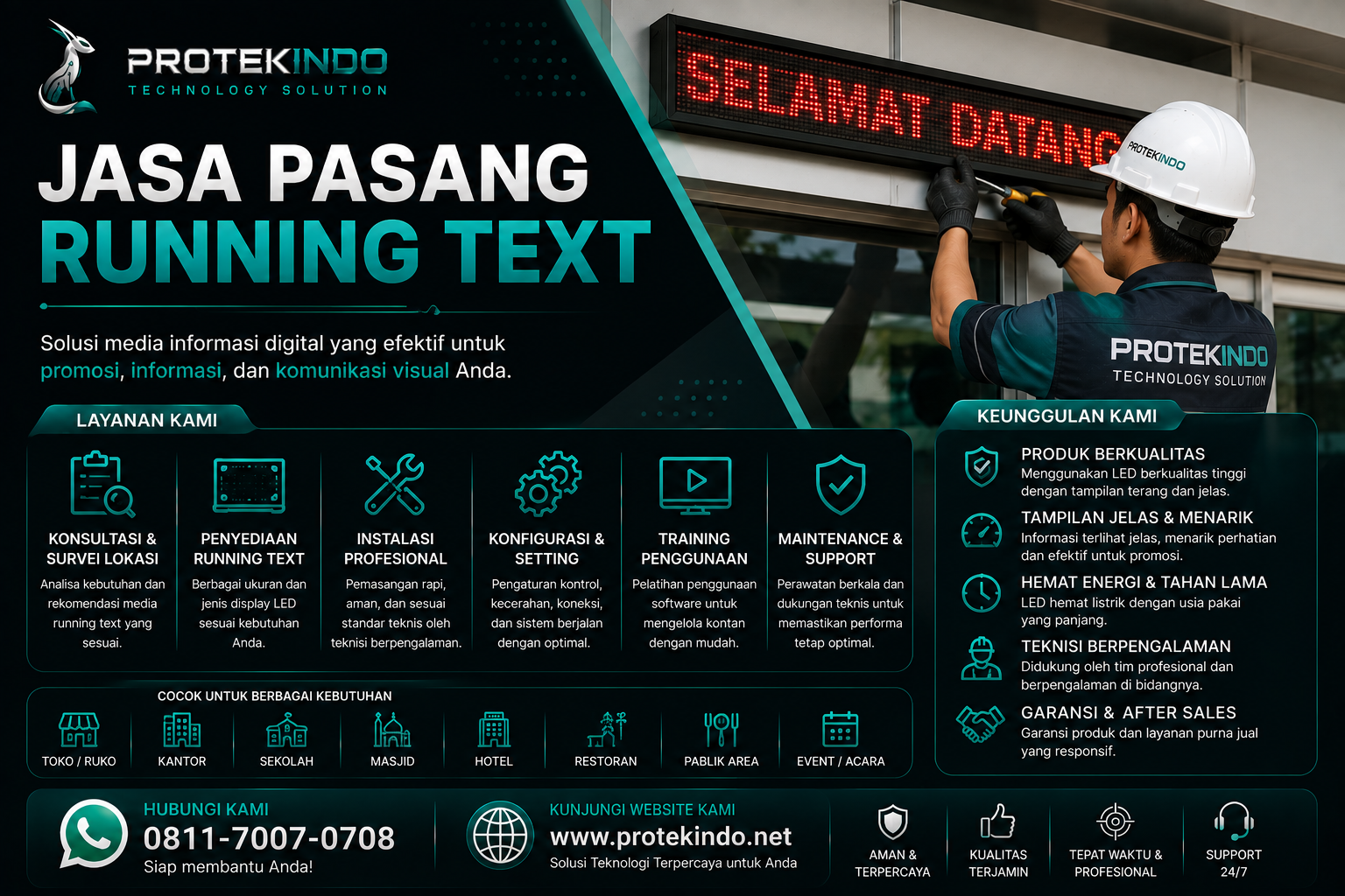 Jasa Pemasangan Running Text Batam