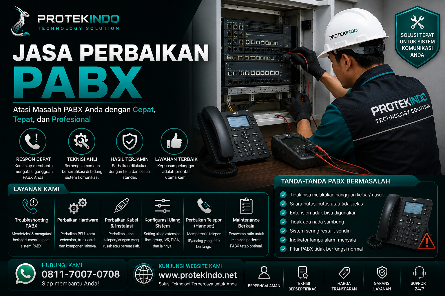 Jasa Perbaikan PABX / Telephony Batam