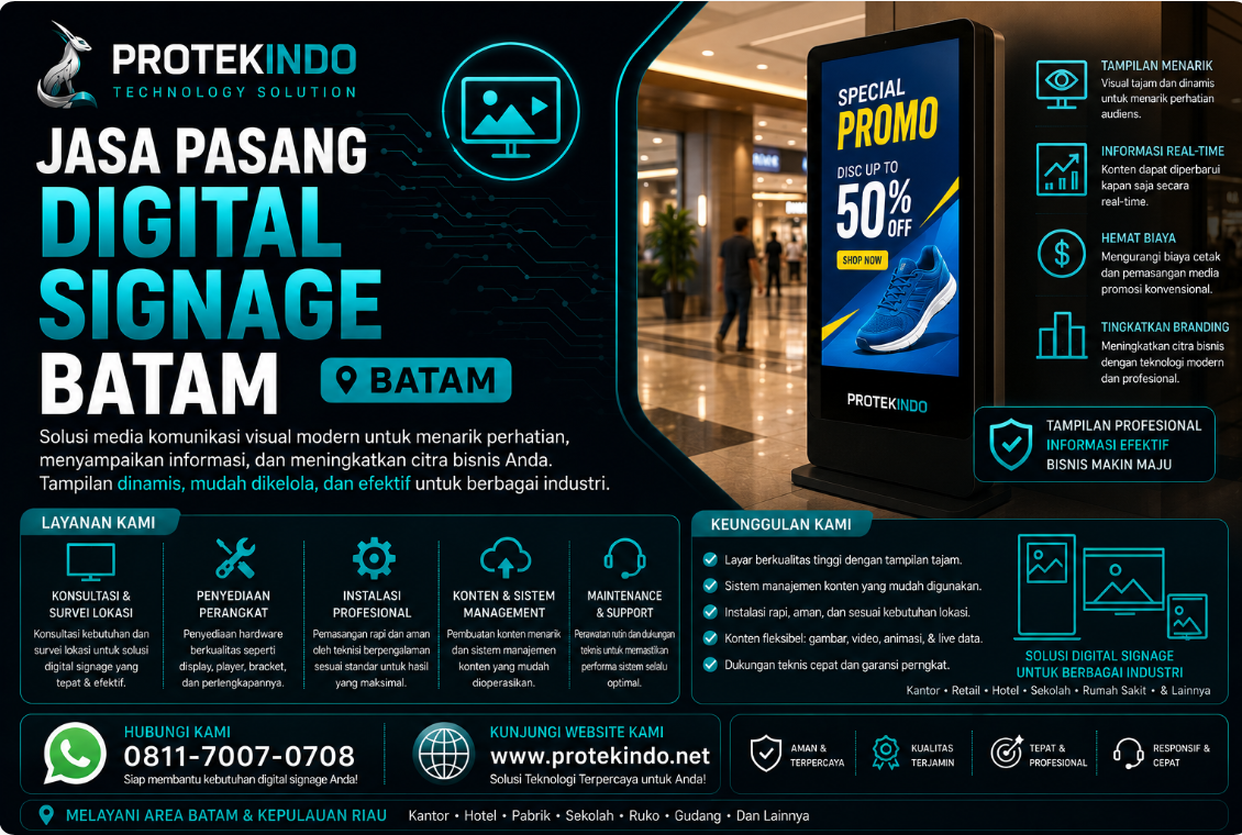 Jasa Pemasangan Digital Signage Batam
